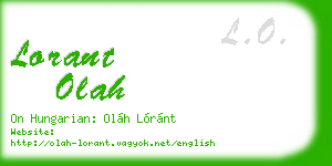 lorant olah business card
